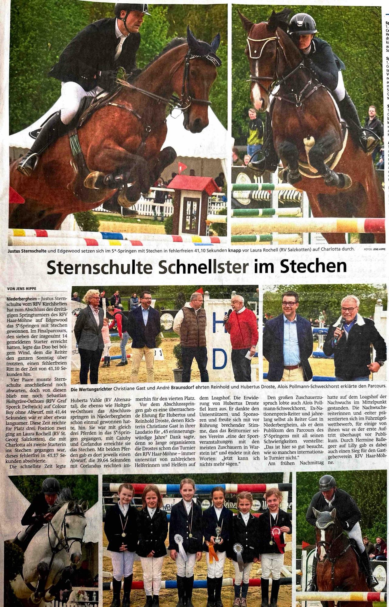 Justus Sternschulte triumphiert im S*-Springen des RV Haar-Möhne